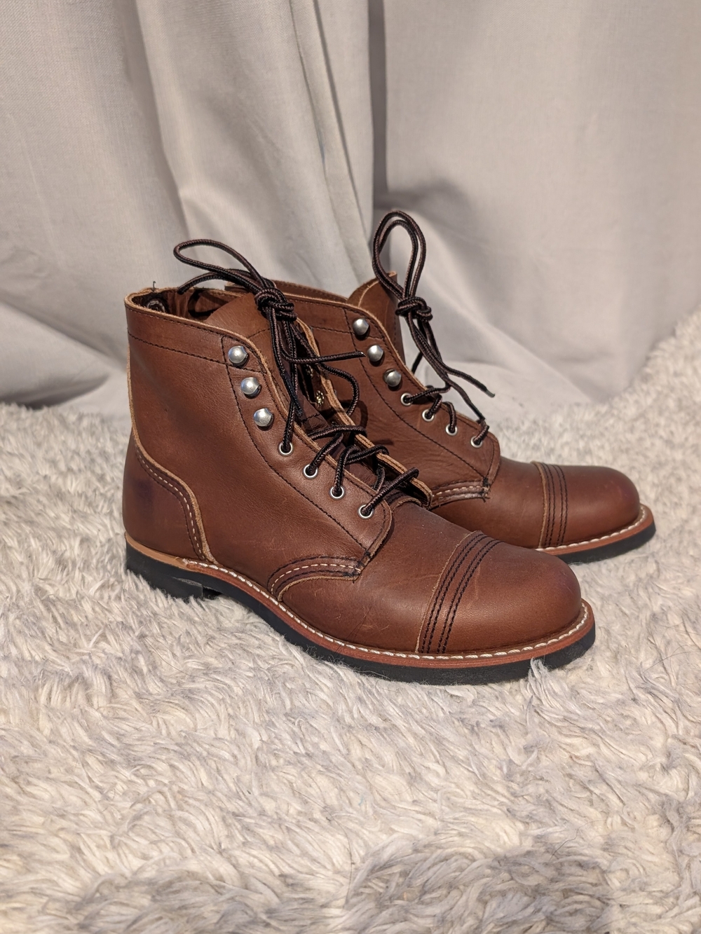 Red Wing Shoes Iron Ranger Womens Size 6.5 Brown Leather Lace-Up Cap-Toe Boots